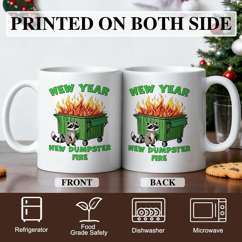 Taza café cerámica diseño mapache y fuego regalo enfermera