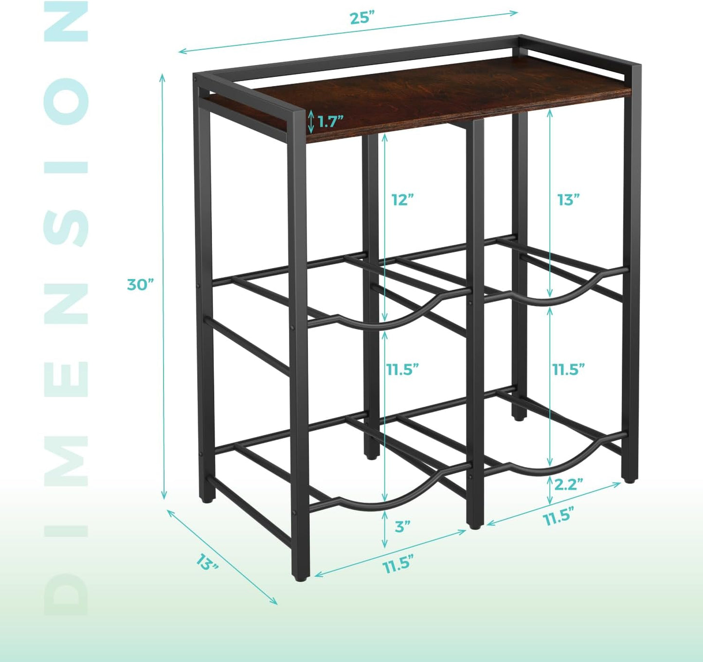 Soporte jarra 5gal madera marrón rústica con estante