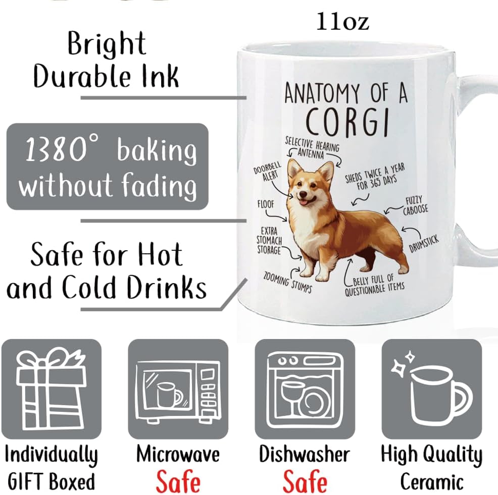 Taza Café Corgi Regalo para Amantes de Perros 11oz