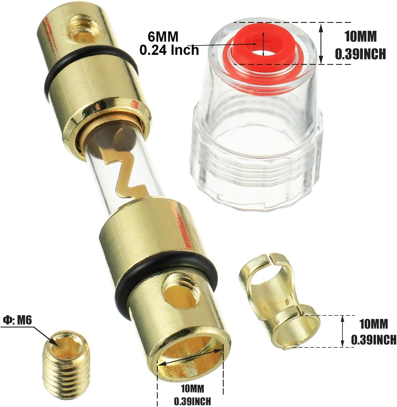 Portafusibles AWG 4-8 con fusibles tipo AGU 60A para audio alarma