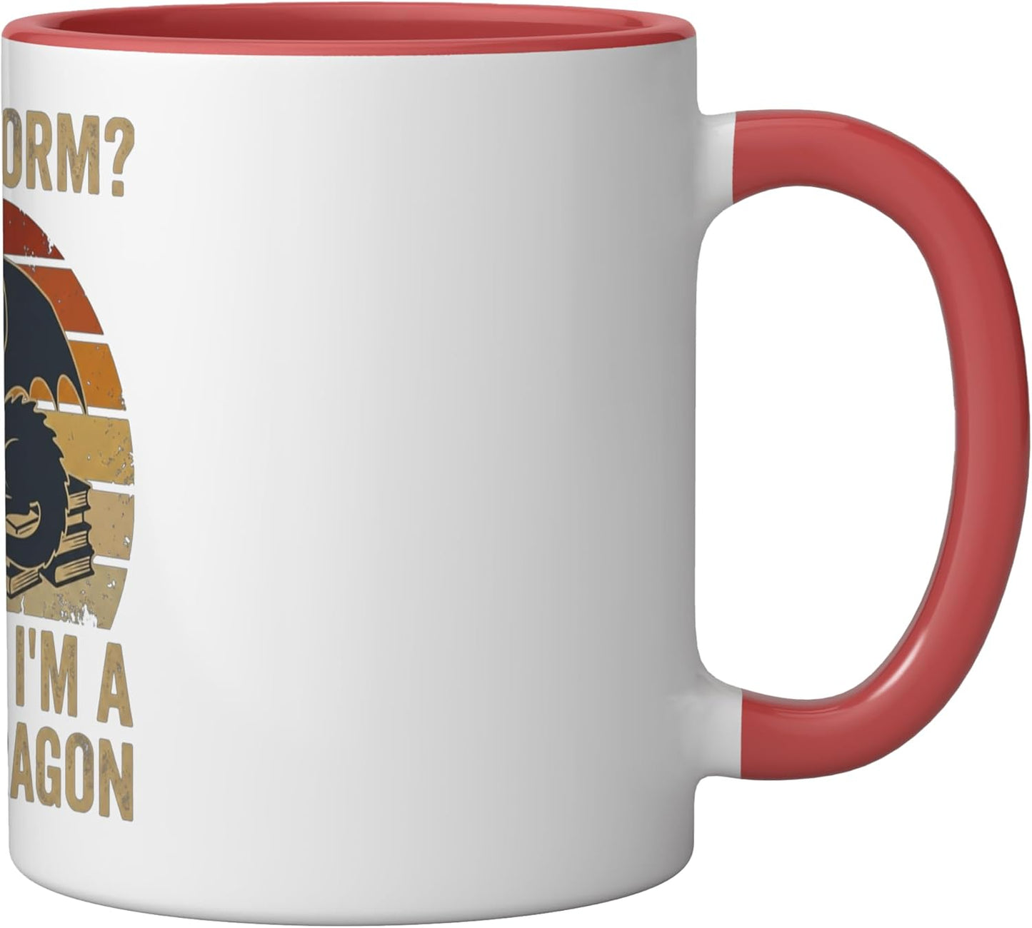 Taza Cerámica Libro Dragón Rojo/Blanco