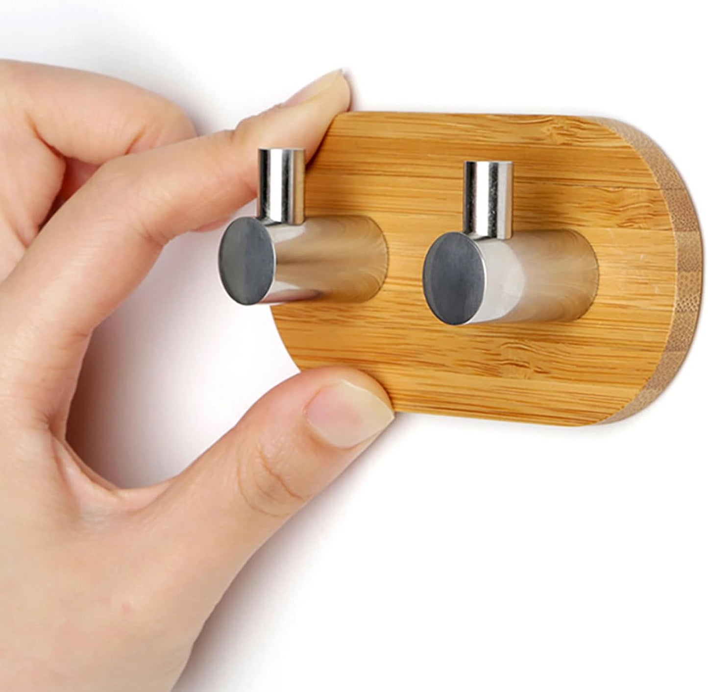 Llavero bambú pared con ganchos decorativos para cocina