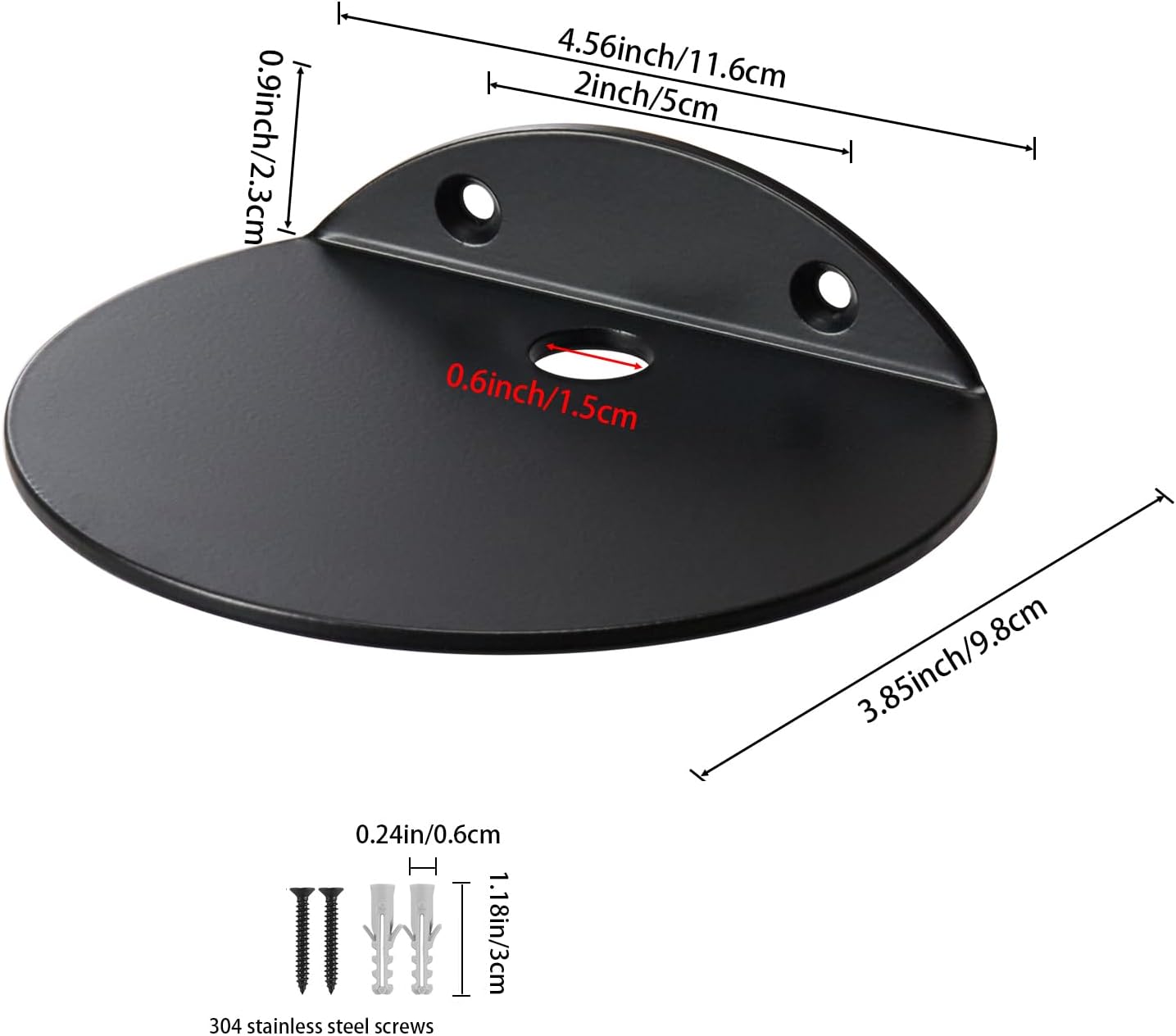 Estante flotante pared aluminio 4.7" Negro