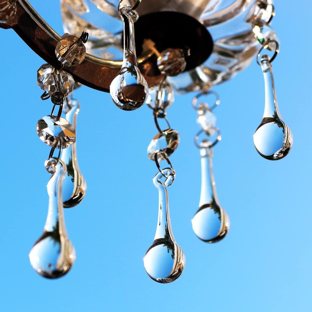 12 Pzas Prismas Cristal Gota Lluvia Candelabro