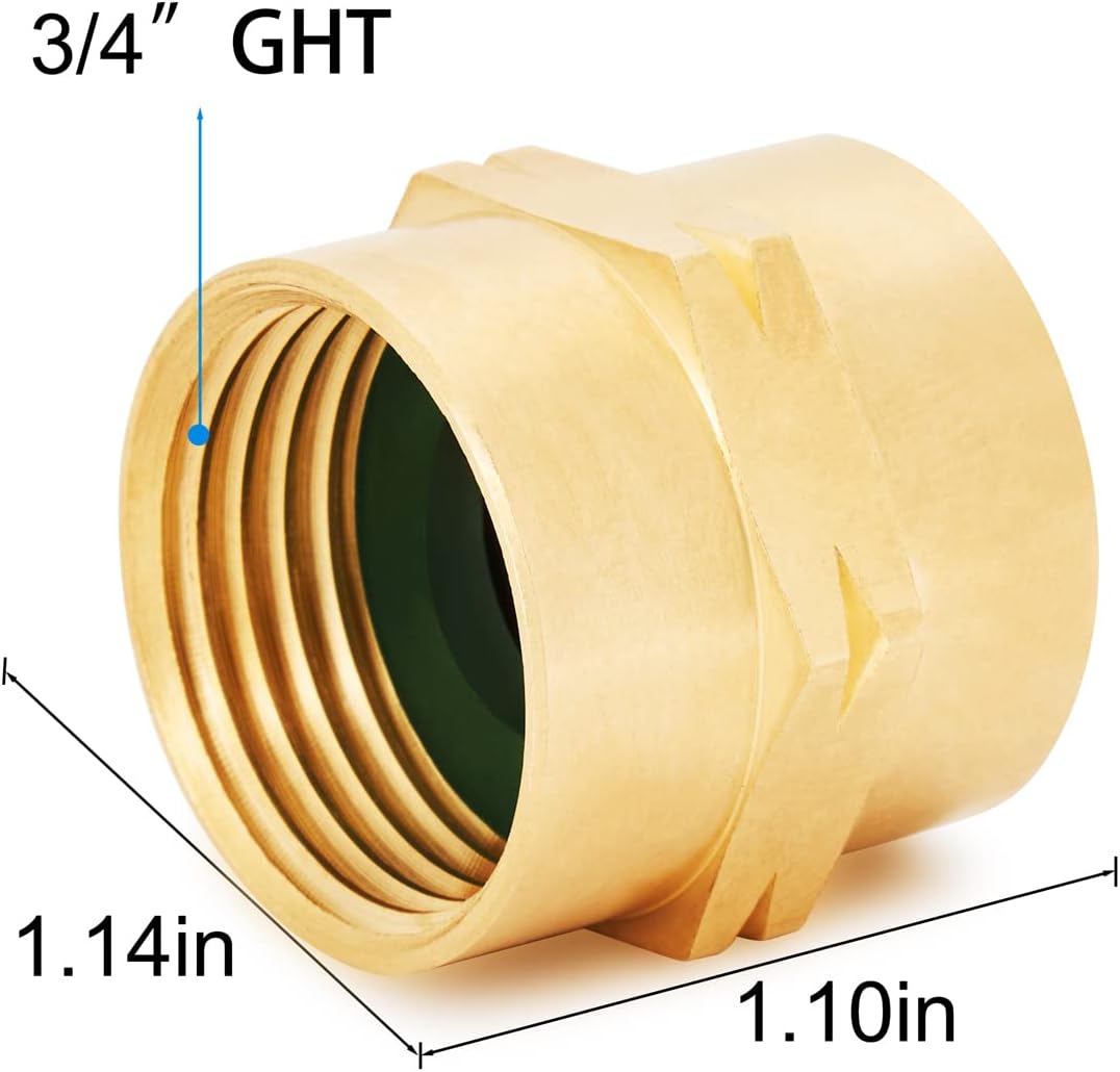 Conector manguera jardín latón 3/4pulg doble hembra GHT