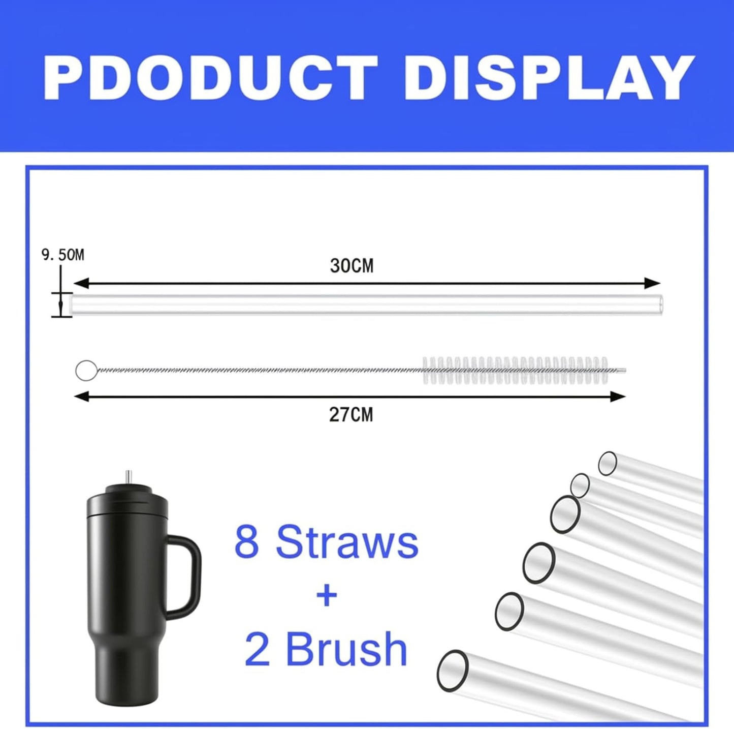 Repuesto popote Tritan para vaso acero inox TAL 40oz