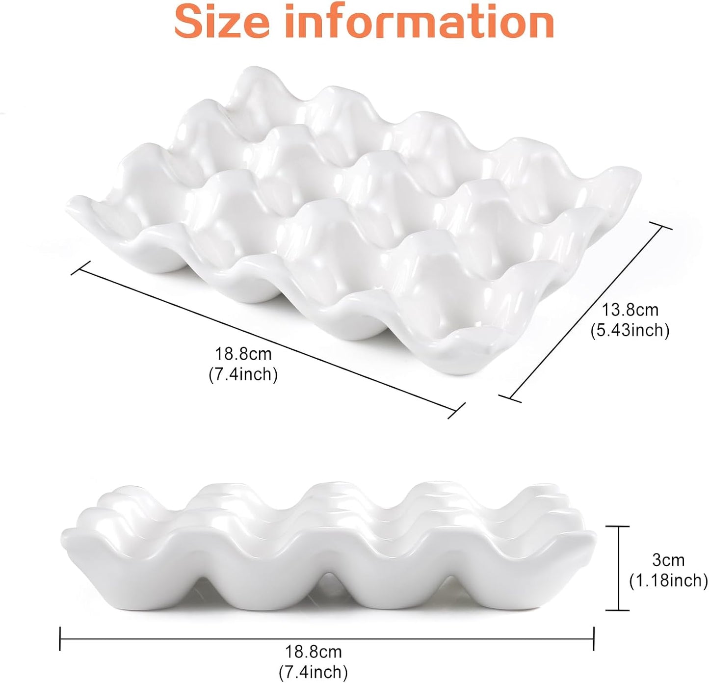 Bandeja cerámica 12 huevos soporte porcelana decorativo