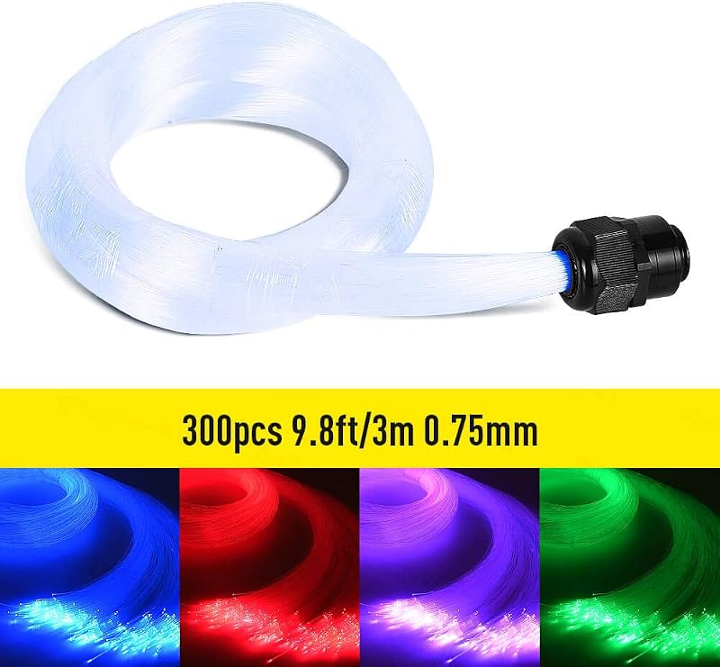 Cable fibra óptica 9.8ft 300uds plástico luces cielo