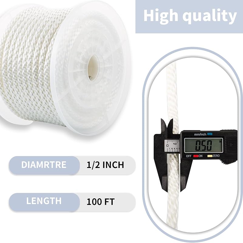 Cuerda nailon 1/2" 100 ft resistente UV abrasión