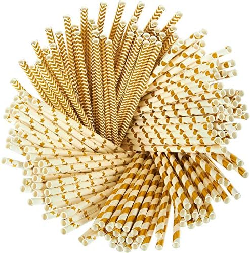100 Pajitas Doradas Biodegradables para Fiesta Bodas