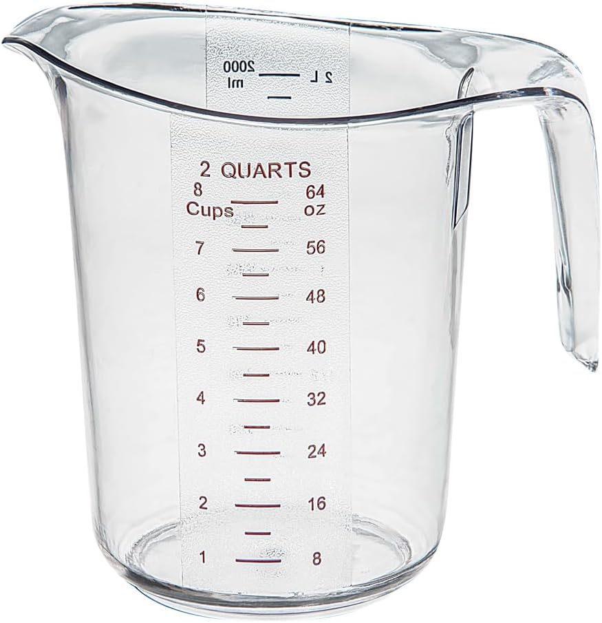 Vaso medidor plástico 2qt pack 2 unidades métricas e imperiales