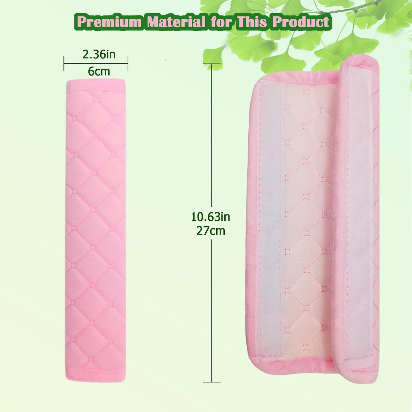 Funda cinturón seguridad 10.63pulg rosa set 2 para auto