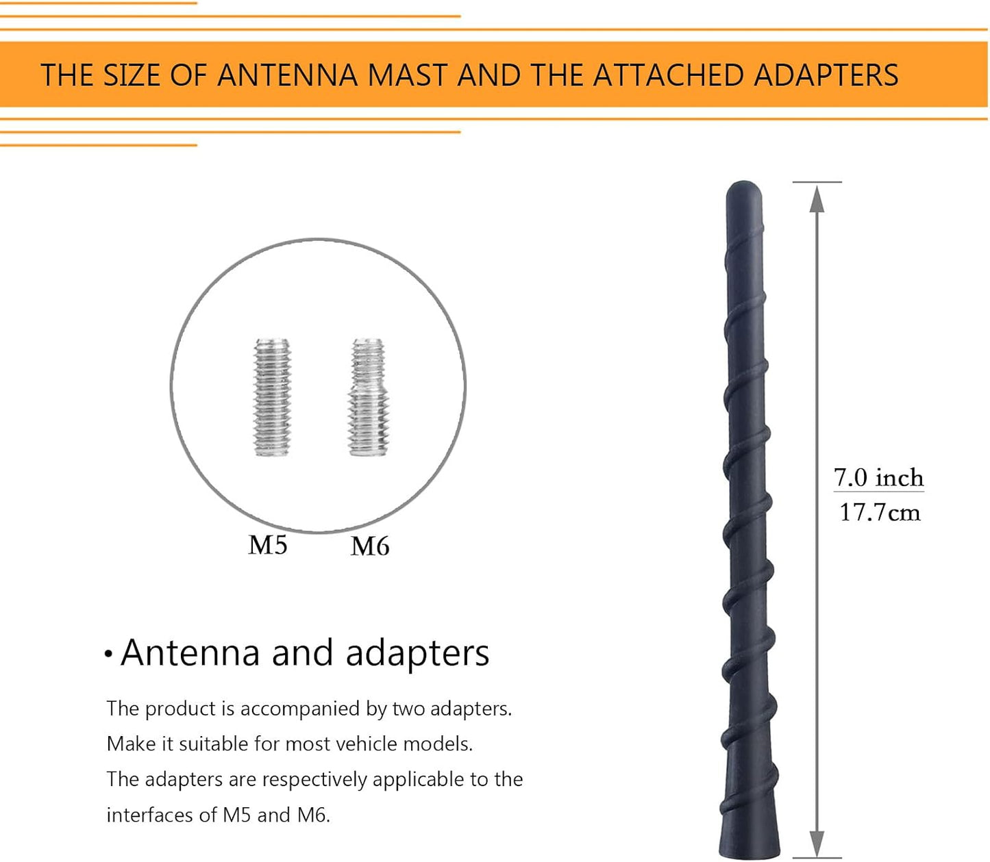 Varilla antena espiral coche reemplazo Nissan Xtrail Qashqai