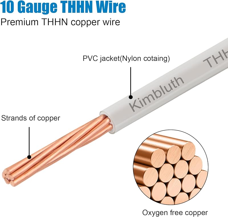 Cable THHN 10 AWG 200pies cobre trenzado forro nailon