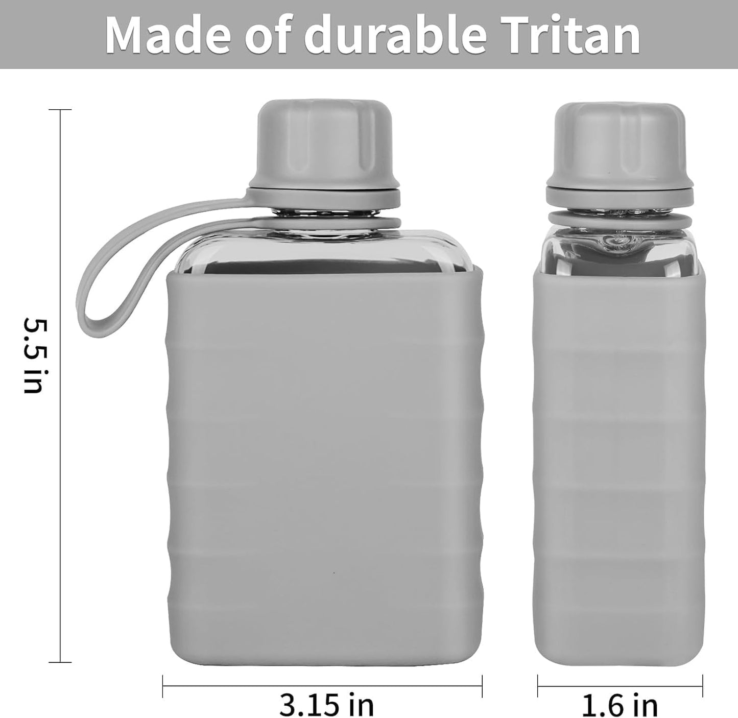 Frasco portátil con funda silicona 8.2oz Tritan transparente