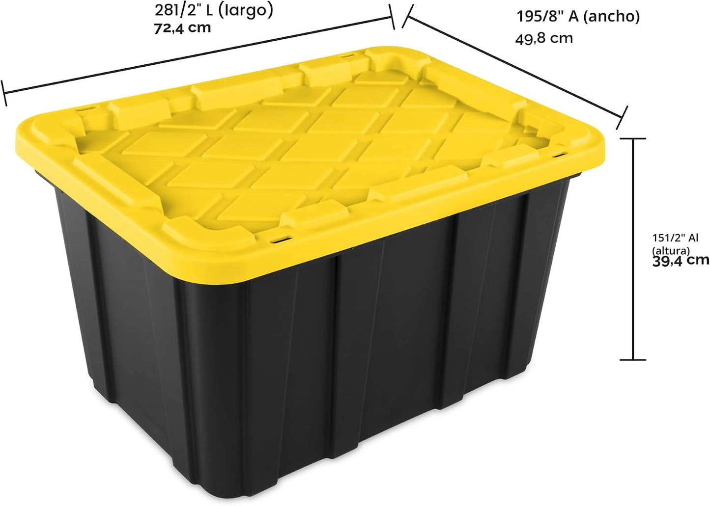 Contenedor 27gal apilable con tapa ajuste presión