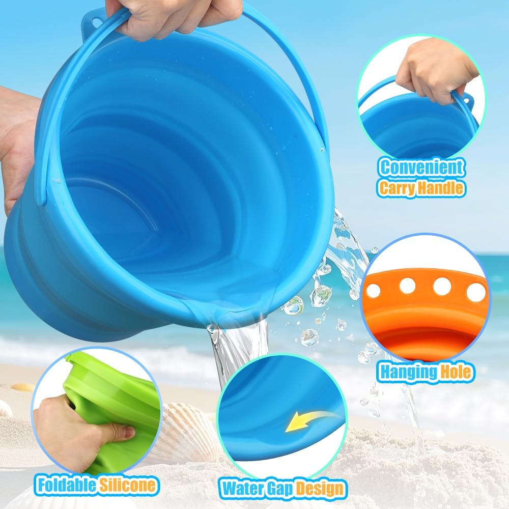 Kit cubos colapsables arena niños multiusos