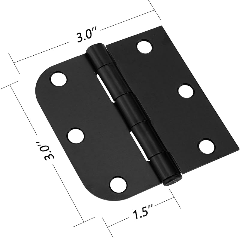 Bisagras puerta interior 3" negro mate set 18