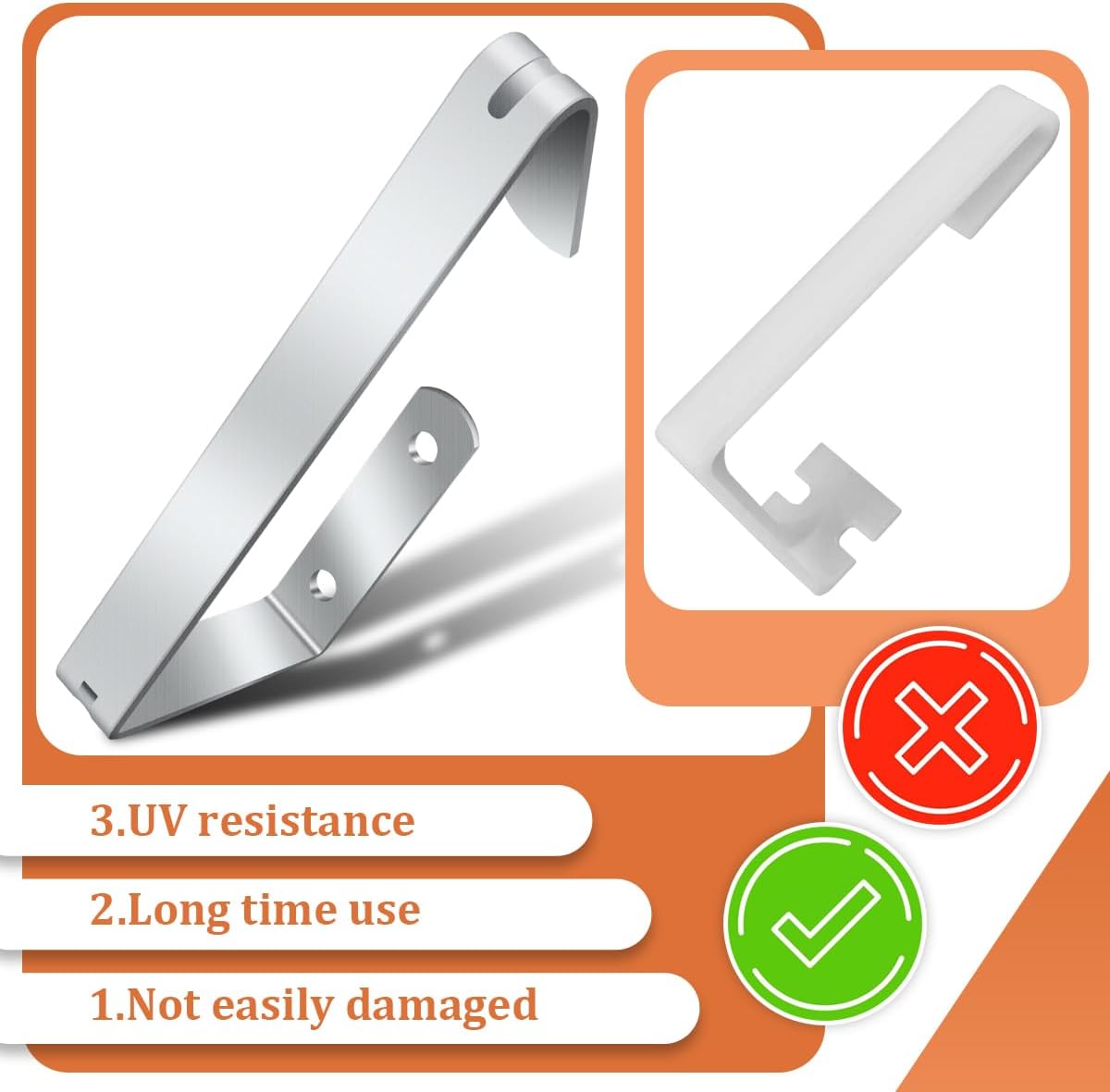 4 Clips Acero Inox para Cortinas Caravana Soportes Laterales