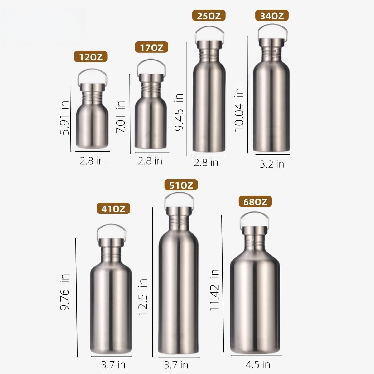 Botella agua acero inox 17oz boca ancha deporte