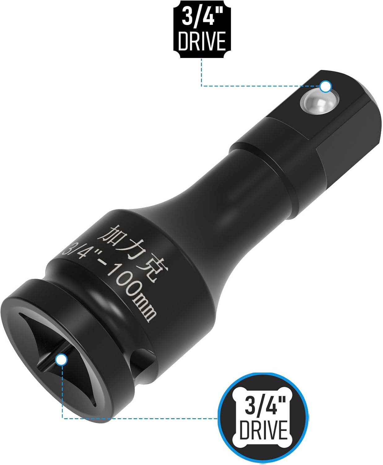 Barra extensión impacto 3/4x4 acero CR-MO