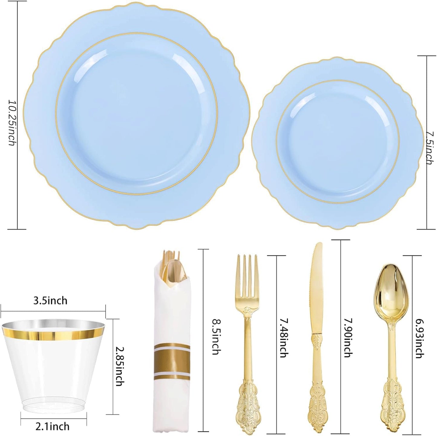 Set 350 Pzas Platos Plástico Bule