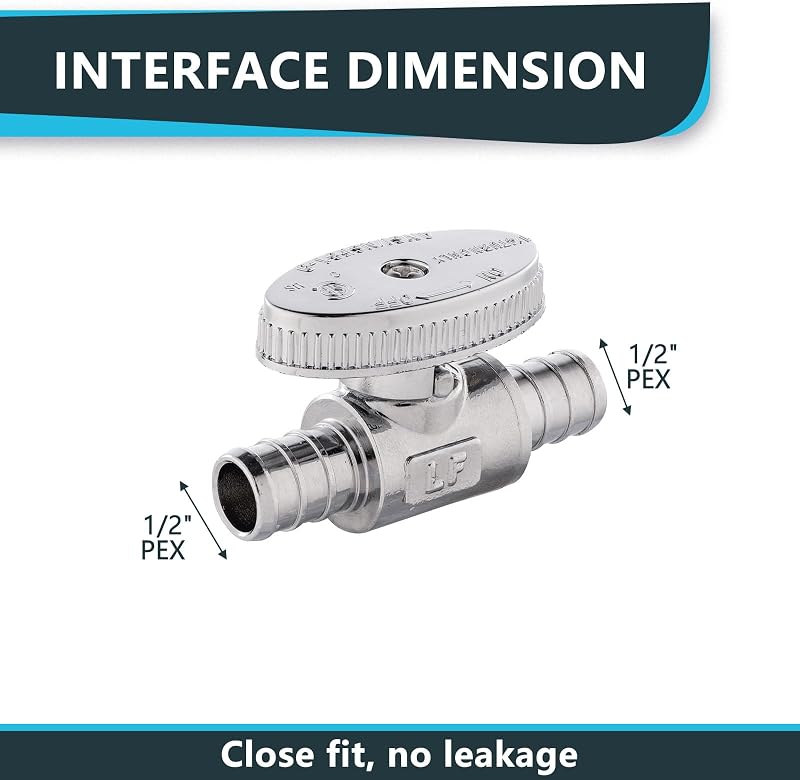 Válvula Pex 1/2" latón cromado pack 10