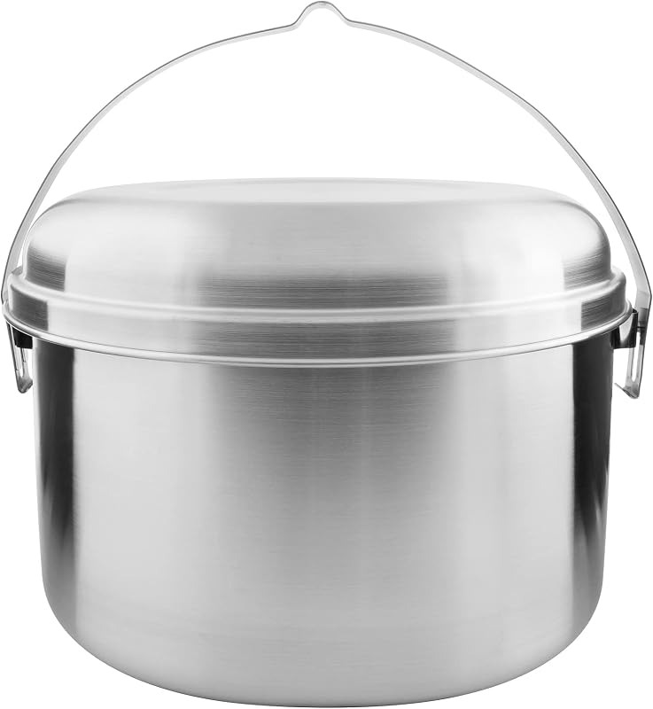 Set cocina camping acero inox con asa para colgar