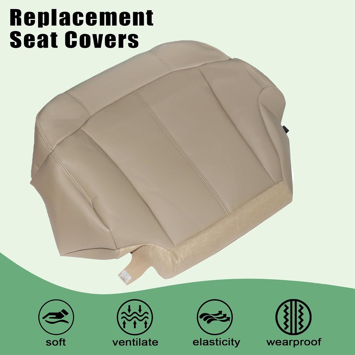 Funda asiento cuero conductor cojín espuma beige Chevy Tahoe