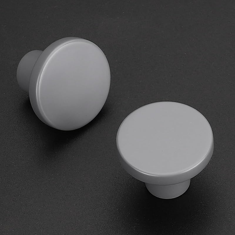 30 Pomos gris redondos para cajones cocina y ropero 1.20"
