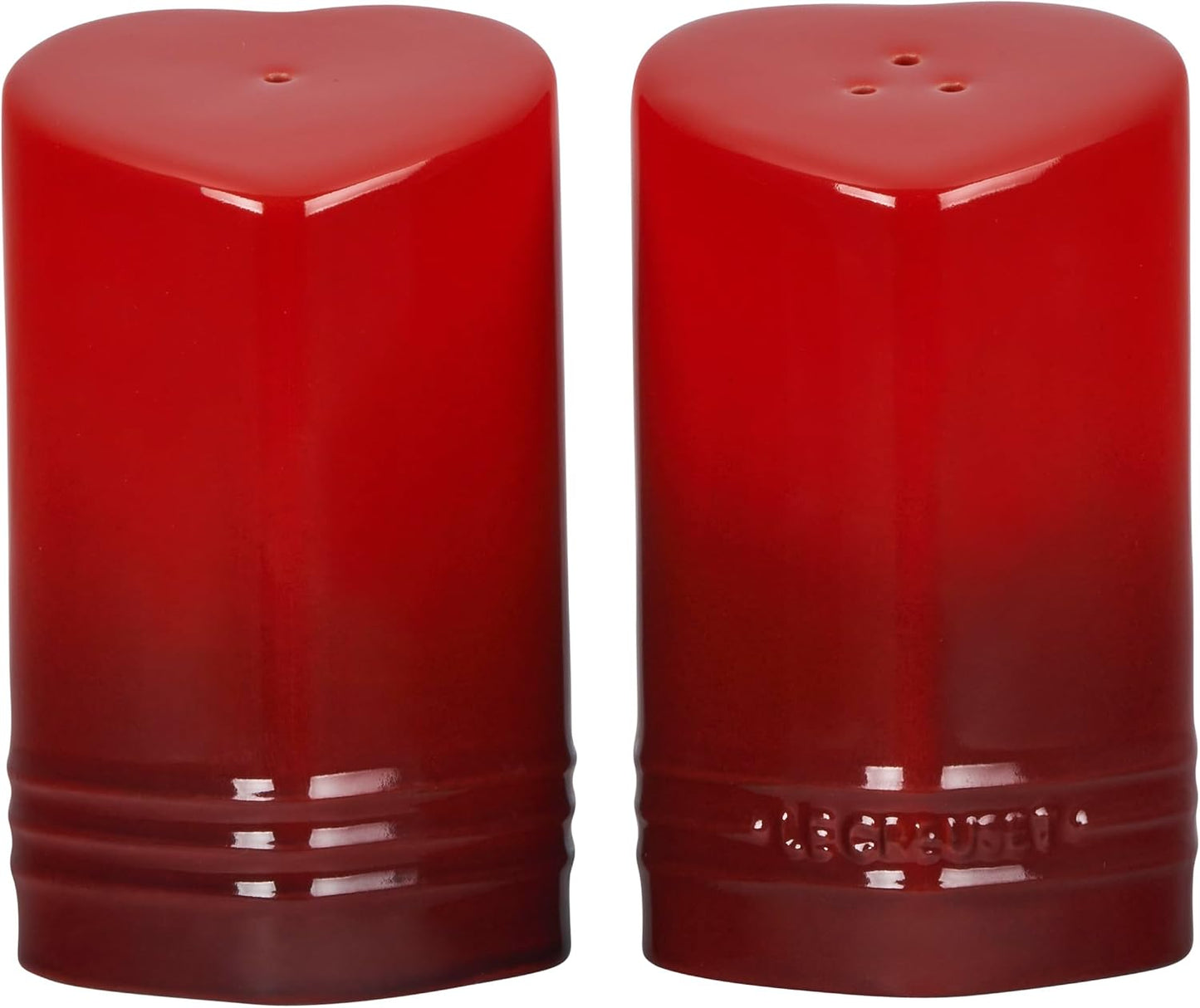 Salero y pimentero corazón 4oz color cereza