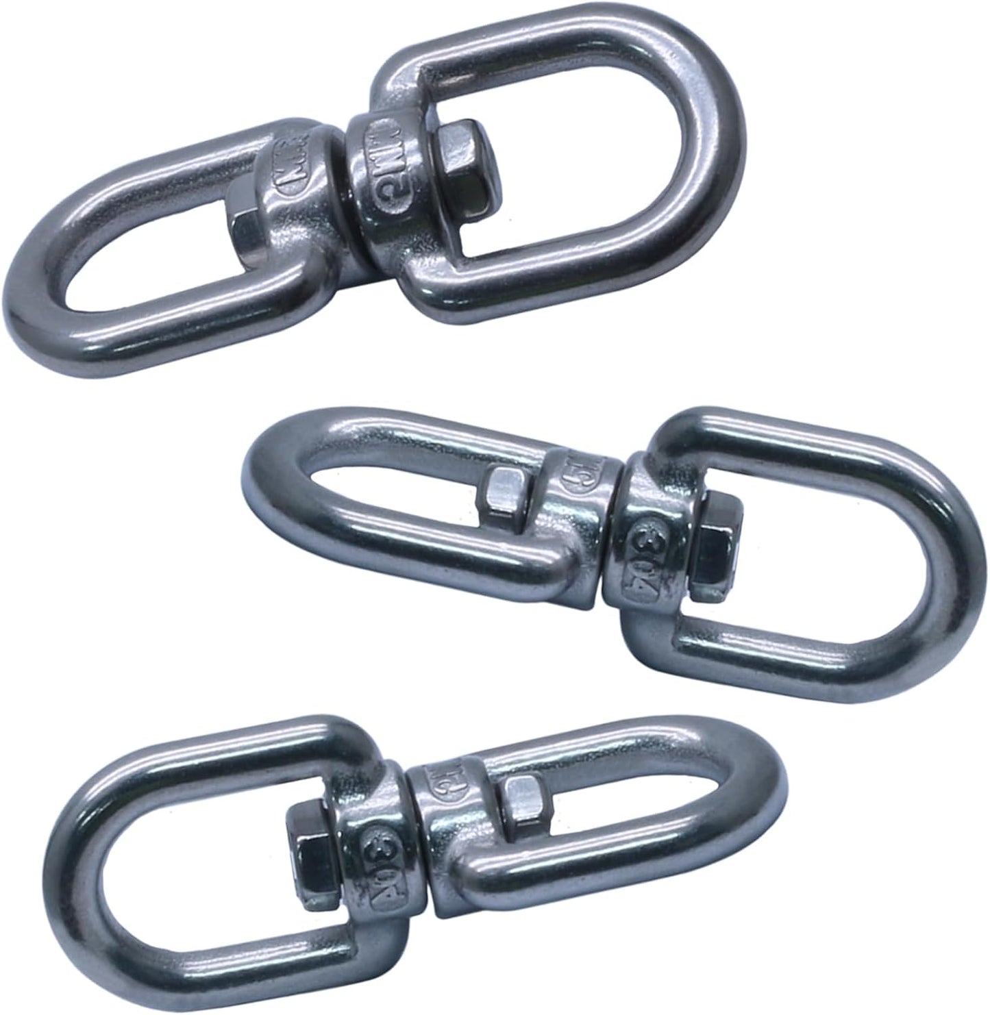 3 Ganchos Acero Inox M8 Doble Extremo Colgador Plantas Hamaca