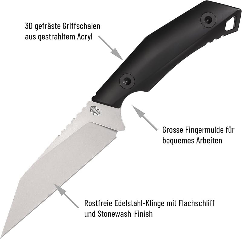 Cuchillo Seax Hoja Fija 4.4pulg Funda Kydex