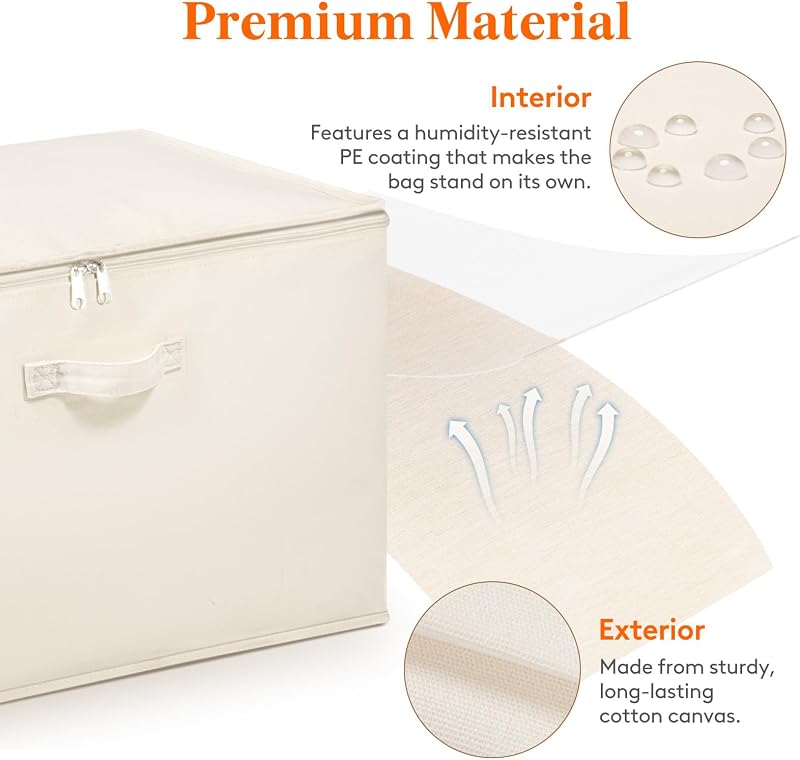 Bolsas almacenamiento edredón algodón lona 60L plegables