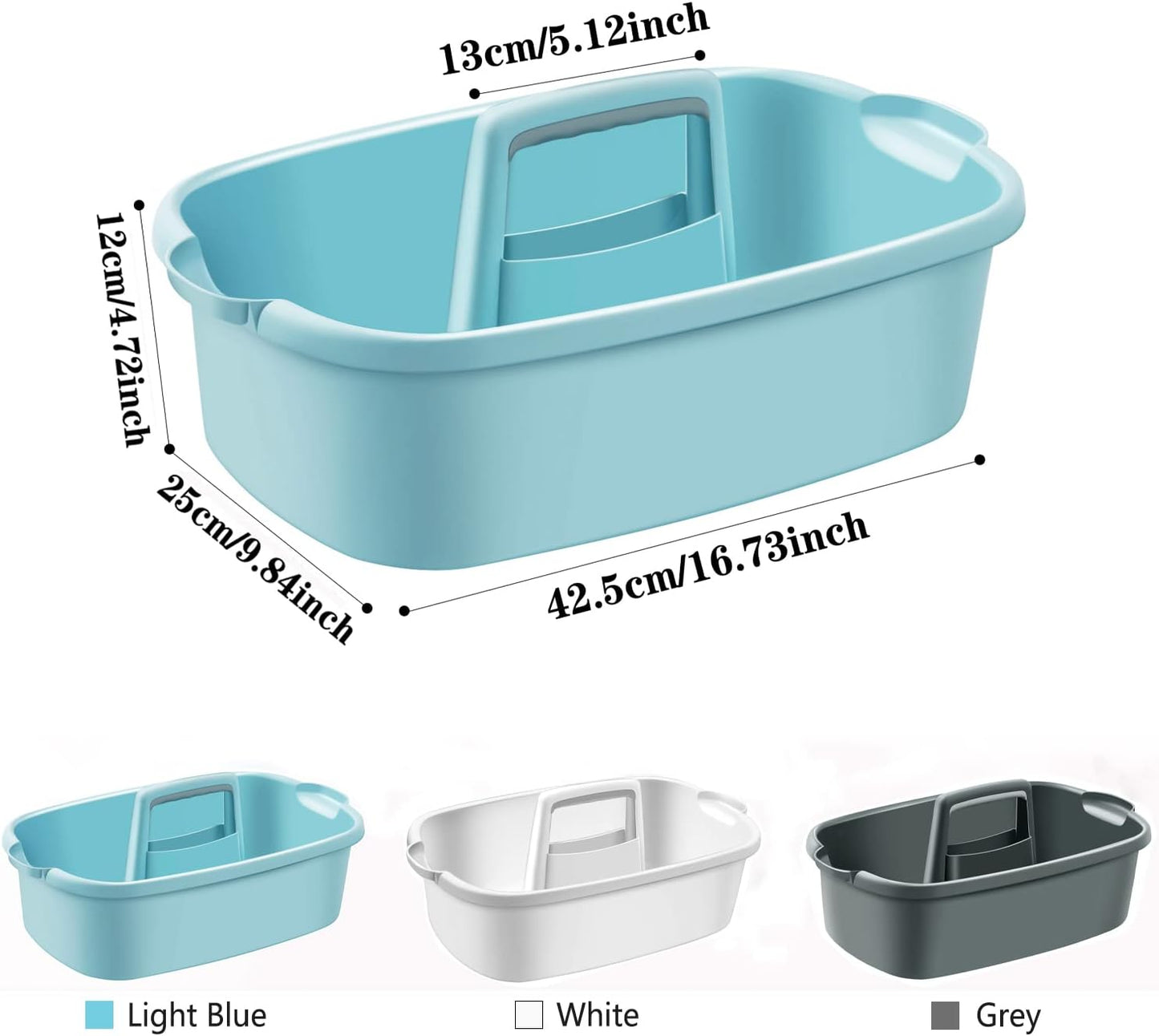 Organiz. plástico para limpieza con asa color azul
