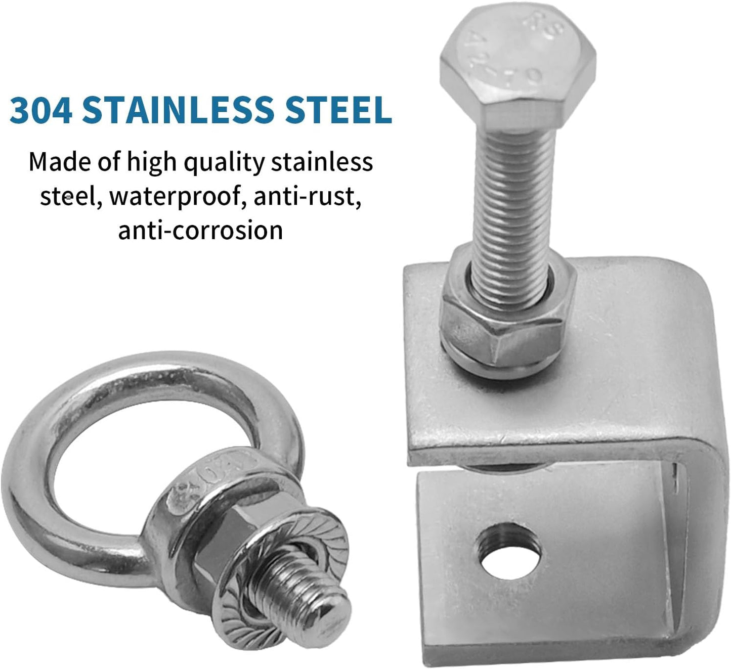 Abrazaderas en C M8 acero inox 6 pzas para metal soldadura