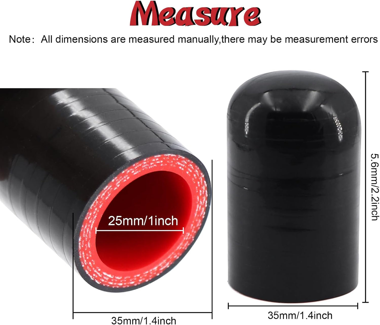 Tapón manguera silicona reforzada 1pulg alta temp