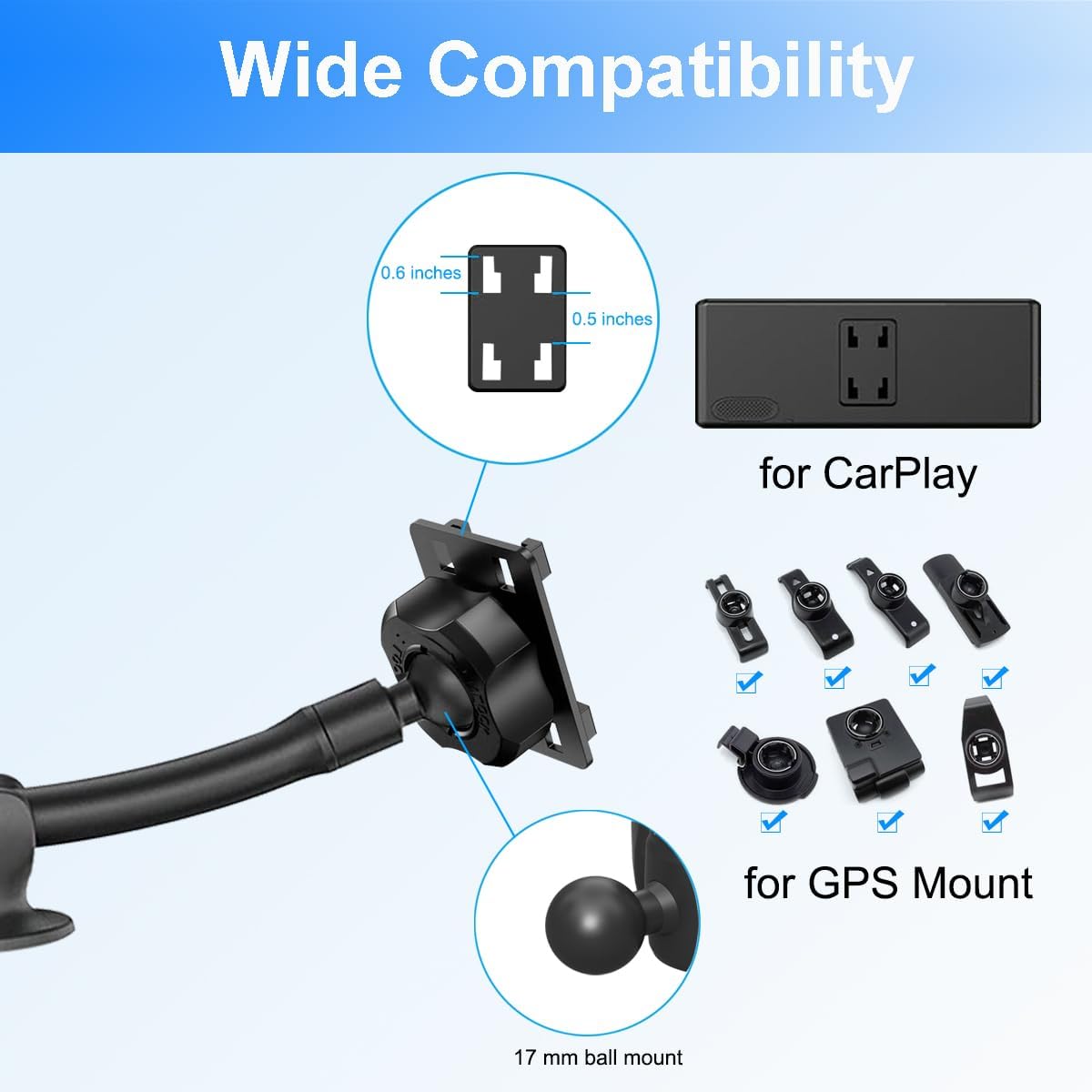 Soporte CarPlay para parabrisas 13pulg flexibles