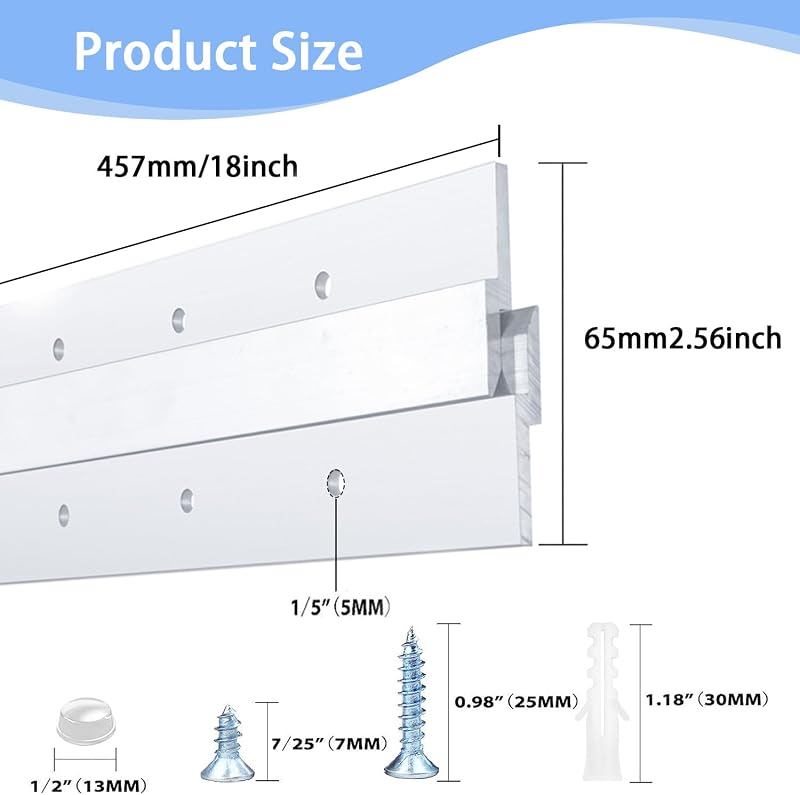 Gancho francés 18" resistente para cuadros y espejos 2 pares