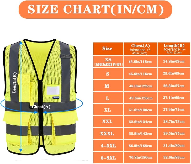 Chaleco reflectante Hi Vis Viz malla amarilla XL con cremallera