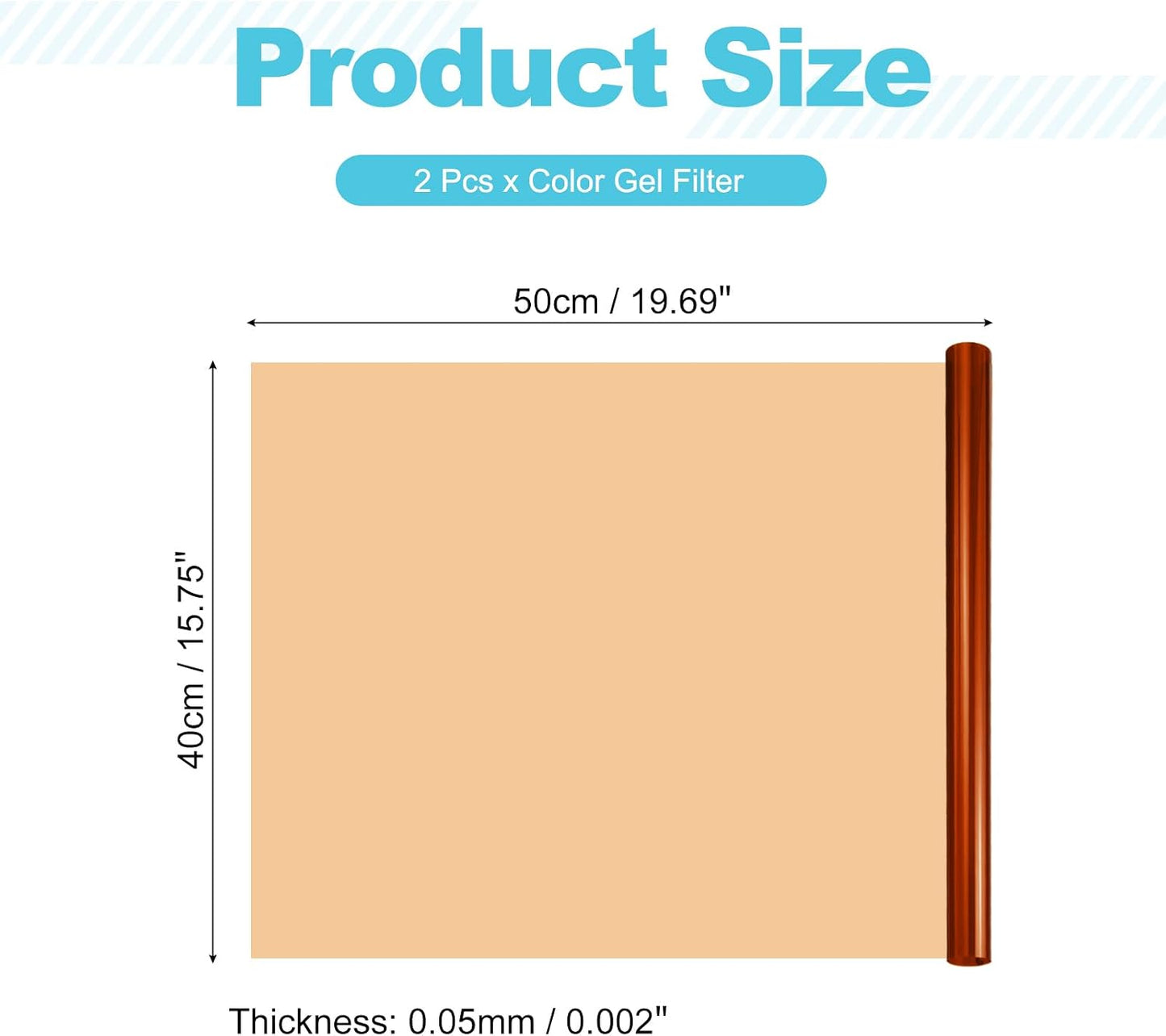 Filtro gel luz estudio naranja oscuro 15.7x19.7pulg set 2