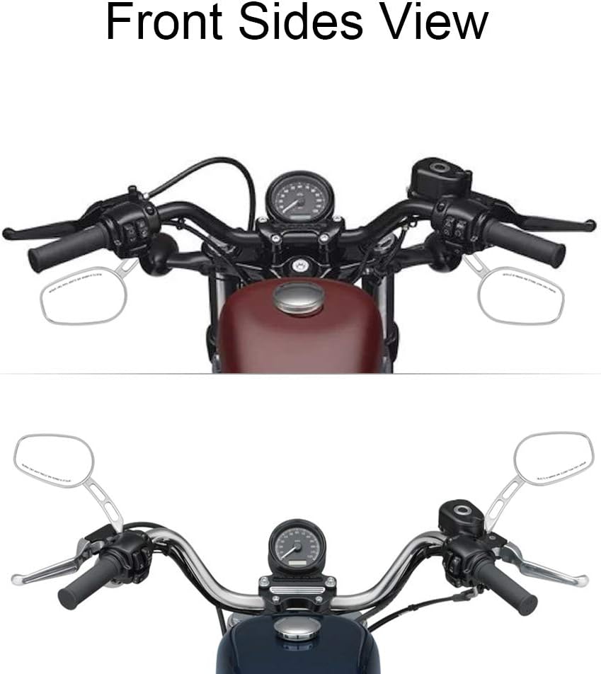 Espejos laterales 360 grados para motocicleta cromados