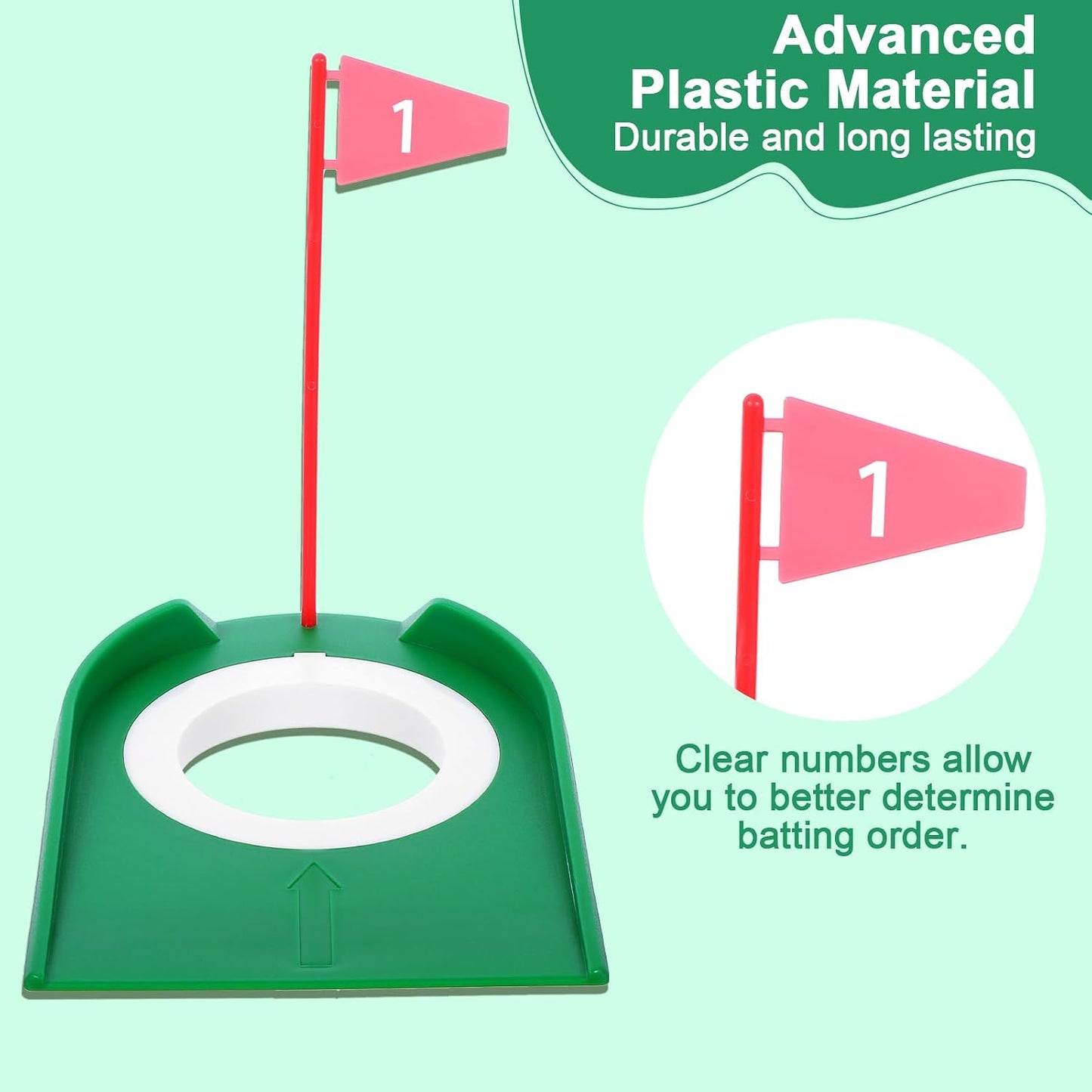 6 Tazas Golf con Banderas Plástico Accesorios