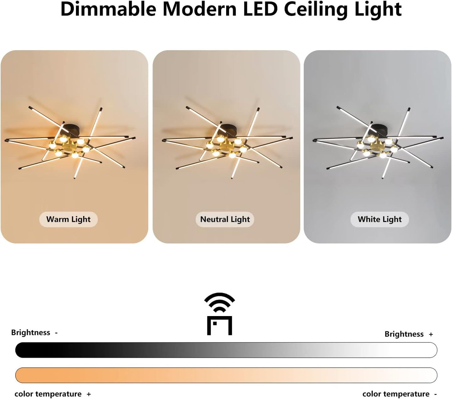 Lámpara techo LED regulable semiempotrada negra y dorada