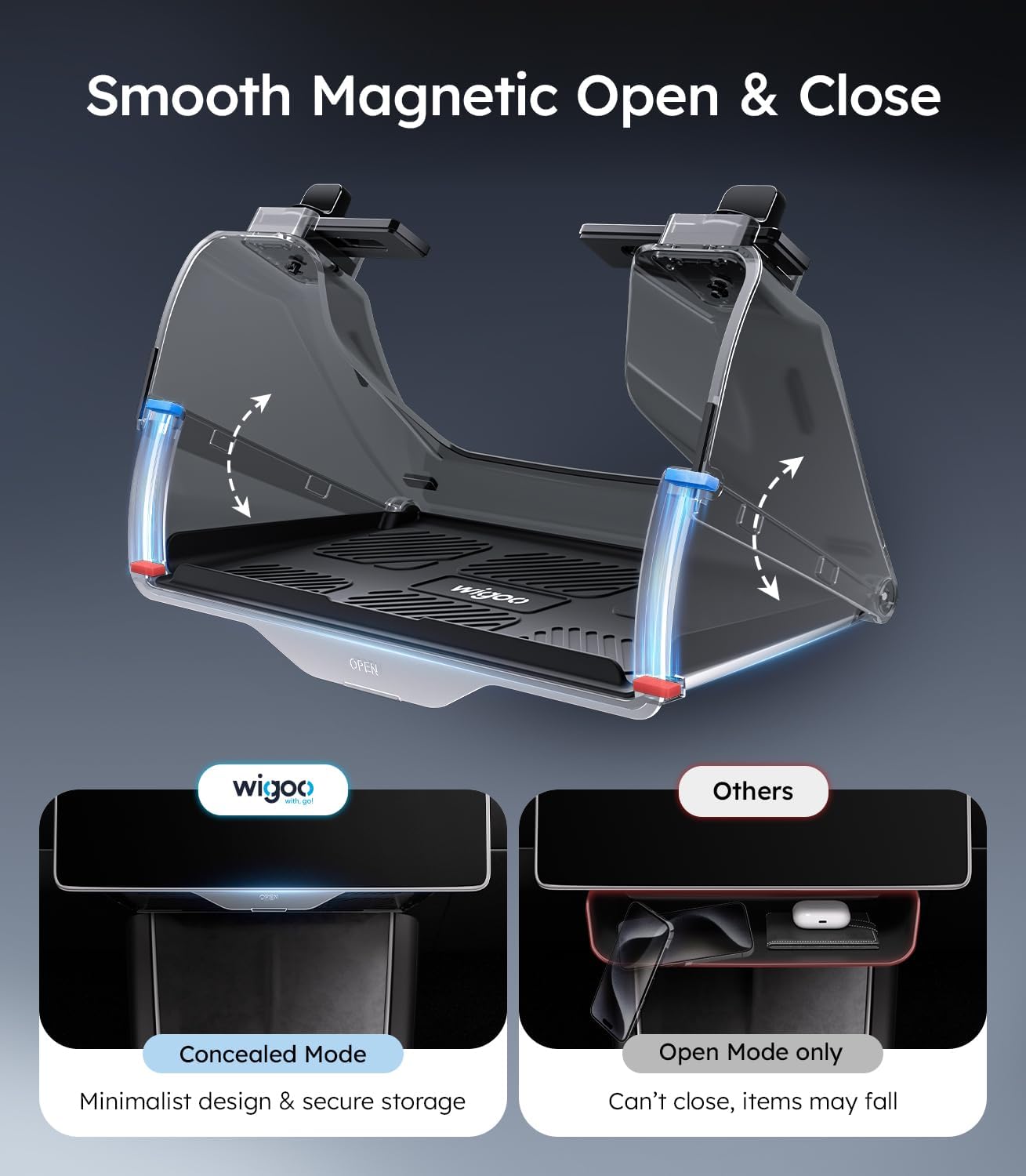 Caja almacenamiento Model 3 oculta consola central 2016~26