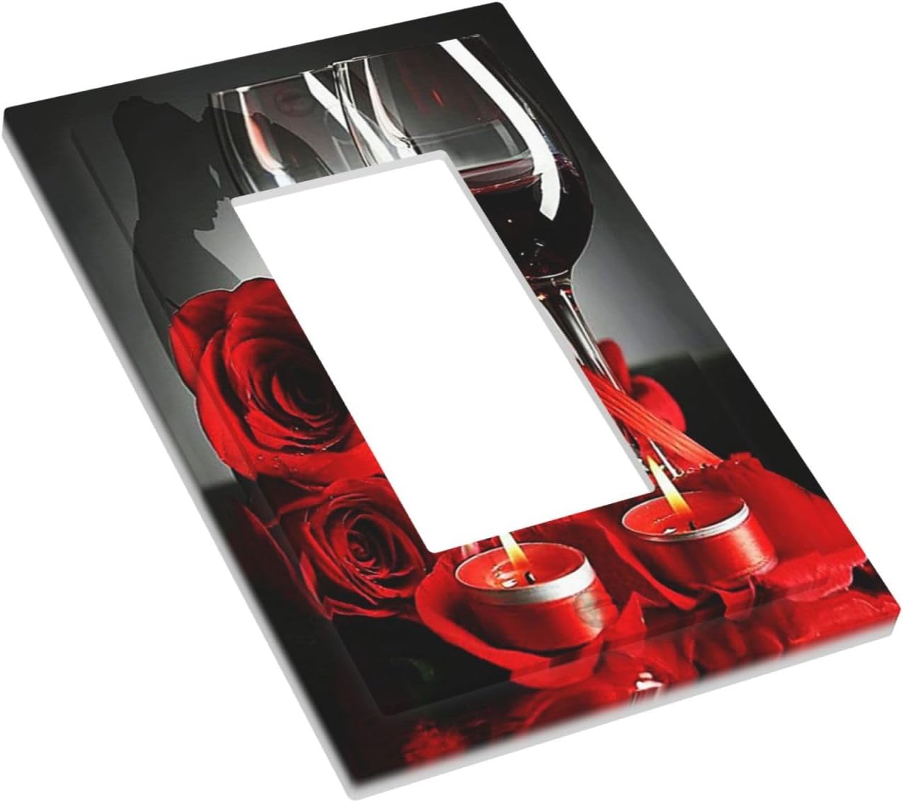 Placa interruptor decorativa con estampado de rosas