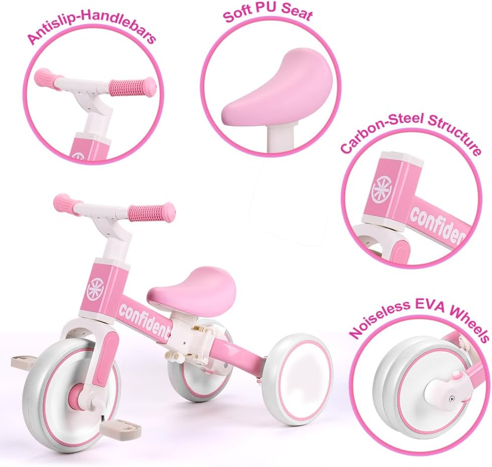Triciclo 5 en 1 para niños 1-5 años con pedal extraíble