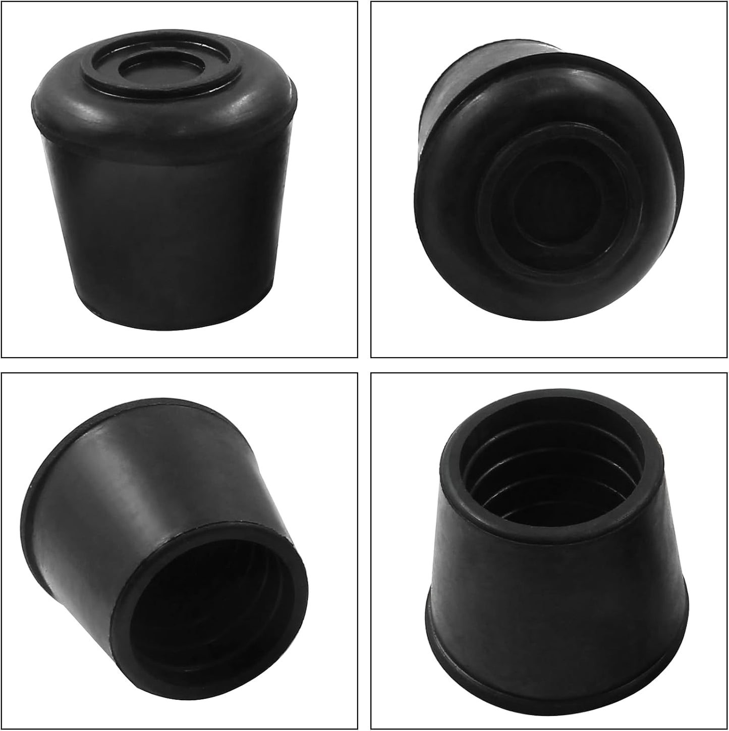 16 Tapas Goma Antideslizantes para Patas Silla 1pulg Negro