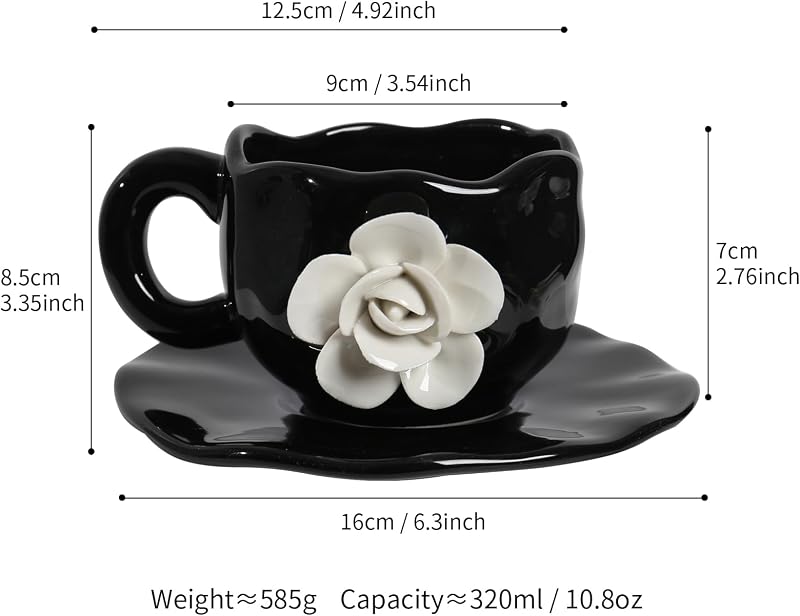 Tazas café cerámica con platillo 11oz para cappuccino