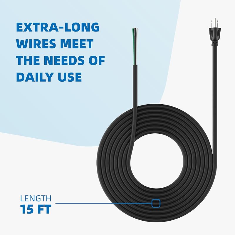 Cable alimentación 15ft 3 clavijas macho a macho
